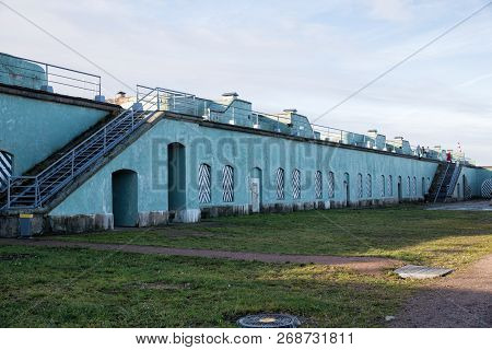 Fortifications Of Central Part Of Fort Constantine, Battery Of 6 And 8 Inch Guns, Kronstadt, Russia