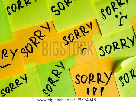 Handwritten note Sorry