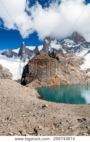 Fitz Roy Mountain And Laguna De Los Tres Lake, National Park Los Glaciares, Patagonia, Argentina