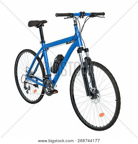 Blue Bicycle, 3d Rendering Isolated On White Background