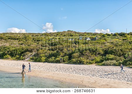 West Coast National Park, South Africa, August 20, 2018: People At A Beach In Kraalbaai In The Lange