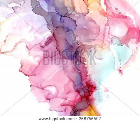 Alcohol Ink Texture. Fluid Ink Abstract Background. Art For Design