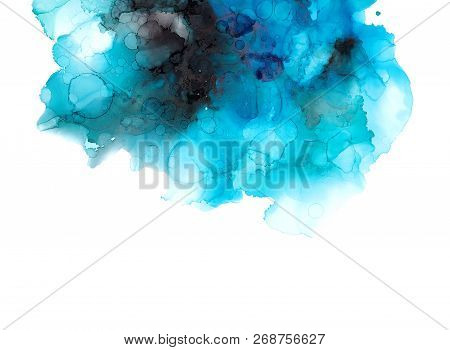 Alcohol Ink Texture. Fluid Ink Abstract Background. Art For Design
