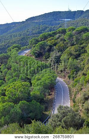 Landscapes Mountain Of Collserola In Barcelona Spain
