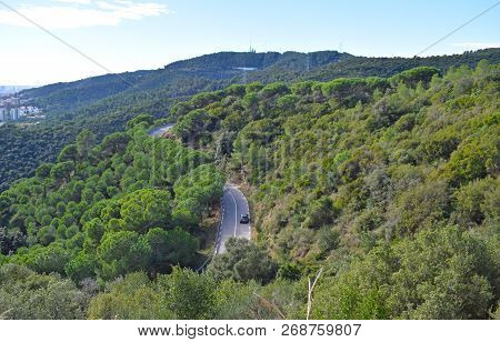 Landscapes Mountain Of Collserola In Barcelona Spain