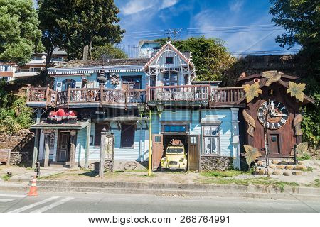 Puerto Varas, Chile - Mar 25: Pablo Fierro Museum In Puerto Varas Town.