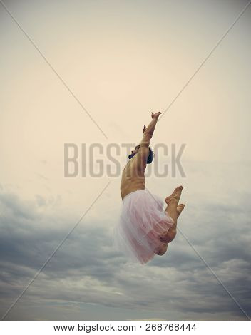 Crazy Ballerina. Drag Queen. Inspiration And Dreaming. Funny Man Freak. Free And Happy. Man Dancing 