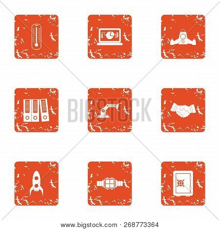 Modality Icons Set. Grunge Set Of 9 Modality Icons For Web Isolated On White Background