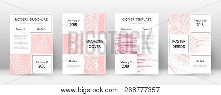Cover Page Design Template. Business Brochure Layout. Bizarre Trendy Abstract Cover Page. Pink And B