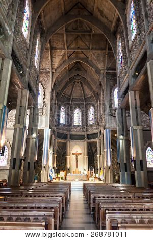 San Carlos De Bariloche, Argentina - March 18, 2015: Interior Of Cathedral In Bariloche, Argentina