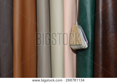 Leather variety shades of colors horizontal