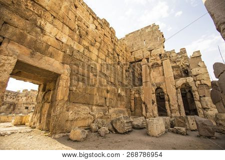 Roman Ruins Of Ancient Heliopolis. Baalbek, Bekaa Valley, Lebanon.