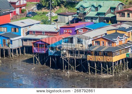 Palafitos Stilt Houses In Castro, Chiloe Island, Chile