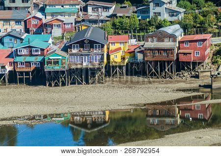 Palafitos Stilt Houses In Castro, Chiloe Island, Chile