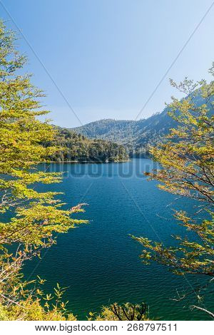 Lago Verde Lake In National Park Huerquehue, Chile