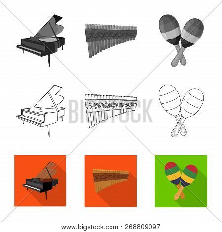 Isolated Object Of Music And Tune Symbol. Set Of Music And Tool Vector Icon For Stock.
