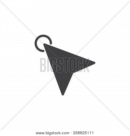 Cursor Clicking Vector Icon. Filled Flat Sign For Mobile Concept And Web Design. Computer Mouse Curs