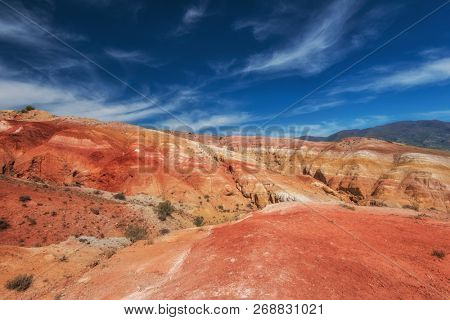 Valley of Mars landscapes in the Altai Mountains, Kyzyl Chin, Siberia, Russia