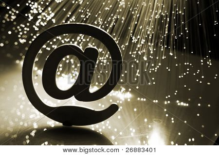 Fiberoptik-Hintergrund mit vielen Lichtpunkte