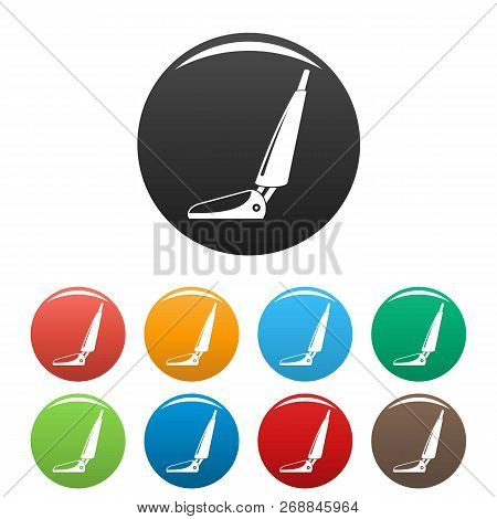 Hotel Vacuum Cleaner Icons Set 9 Color Vector Isolated On White For Any Design