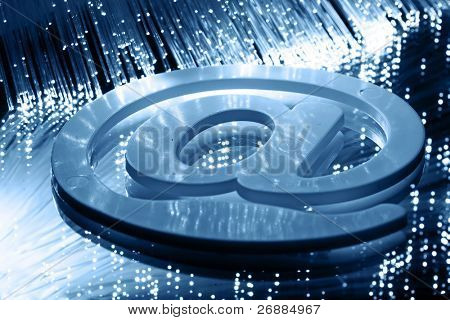 Fiberoptik-Hintergrund mit vielen Lichtpunkte