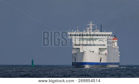 Passenger Ferry - Ship On Roadstead Of Sea Port In Swinoujscie