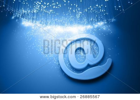 Fiberoptik Hintergrund mit vielen Lichtpunkte