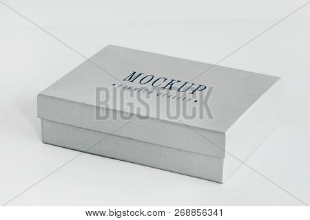 Classic gray gift box mockup