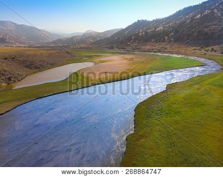 Lake Kaweah View From The Air Show The Climate Change In The Rivers And Water Resources