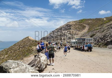 Basseterre, Saint Kitts - May 18, 2015: Port Zante Is The Harbor In Basseterre, Saint Kitts, Which H