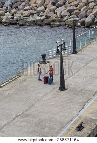 Basseterre, Saint Kitts - May 18, 2015: Port Zante Is The Harbor In Basseterre, Saint Kitts, Which H