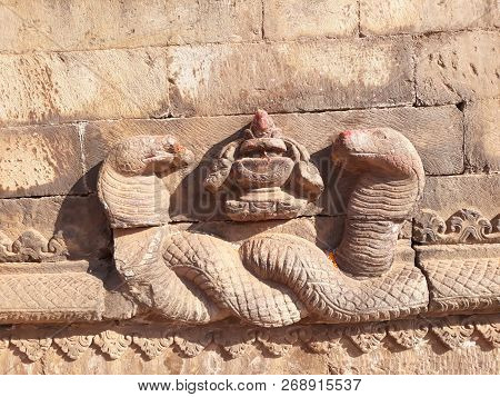 Pair Of Snakes Found At Bhaktapur Durbar Square, Nepal.