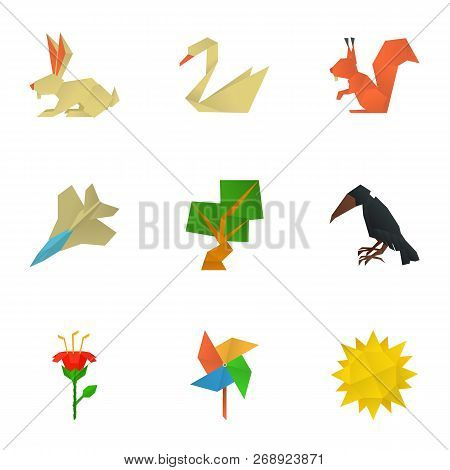 Graph Paper Icons Set. Cartoon Set Of 9 Graph Paper Vector Icons For Web Isolated On White Backgroun