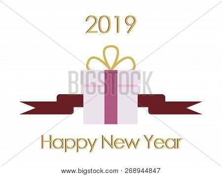 New Year Typographical Cretaive Background 2019 . Vector Illustration