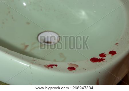 Kitchen Sink With Blood For Halloween Close-up
