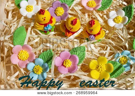 Easter Eggs On A White Wooden Background. Easter Background. Easter Eggs. Easter. Easter Symbol. Eas