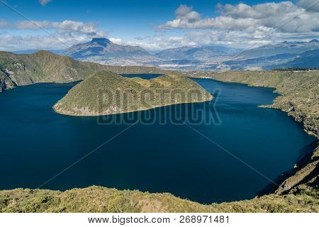 Volcanic Crater Lake Laguna Cuicocha In Ecuador