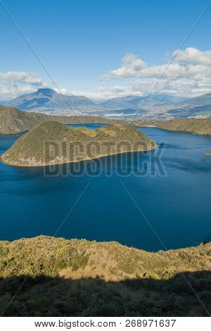 Volcanic Crater Lake Laguna Cuicocha In Ecuador