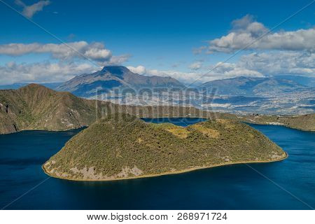 Volcanic Crater Lake Laguna Cuicocha In Ecuador