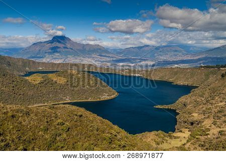 Volcanic Crater Lake Laguna Cuicocha In Ecuador