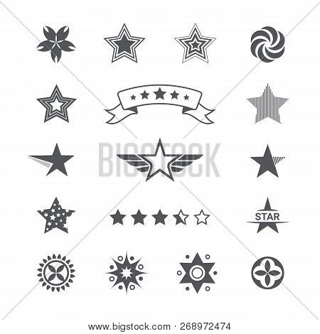 Star Icons Collection. Big Set Of Stars