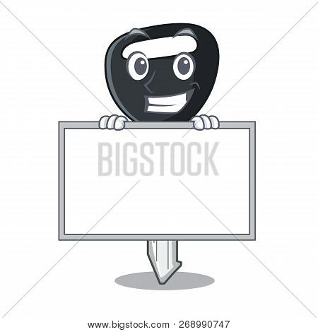 Grinning With Board Car Keys Cartoon Isolatedon On Shape