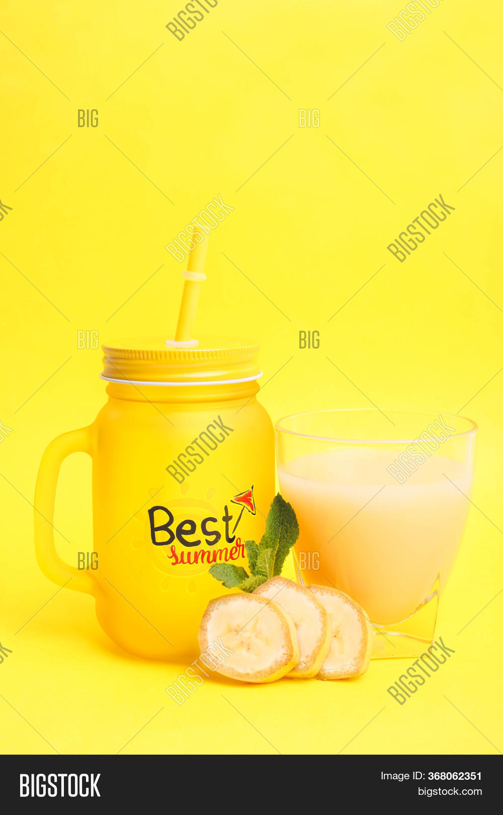 Banana Juice Jar Glass Image & Photo (Free Trial) Bigstock