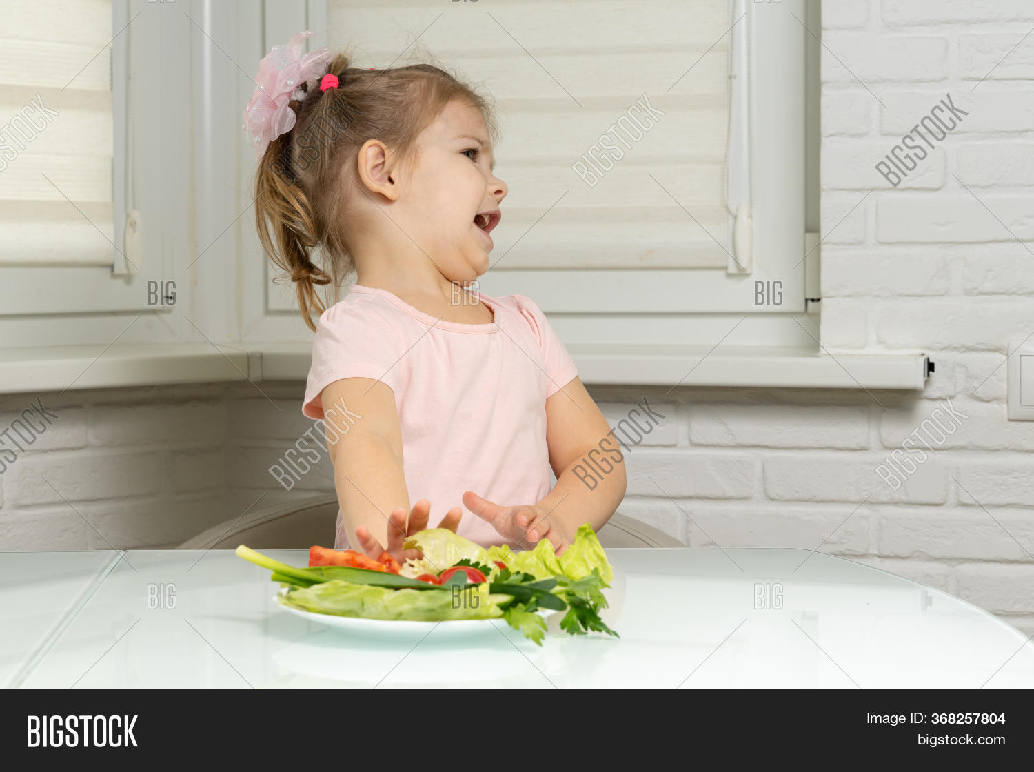 Little Girl Sits Table Image & Photo (Free Trial) Bigstock