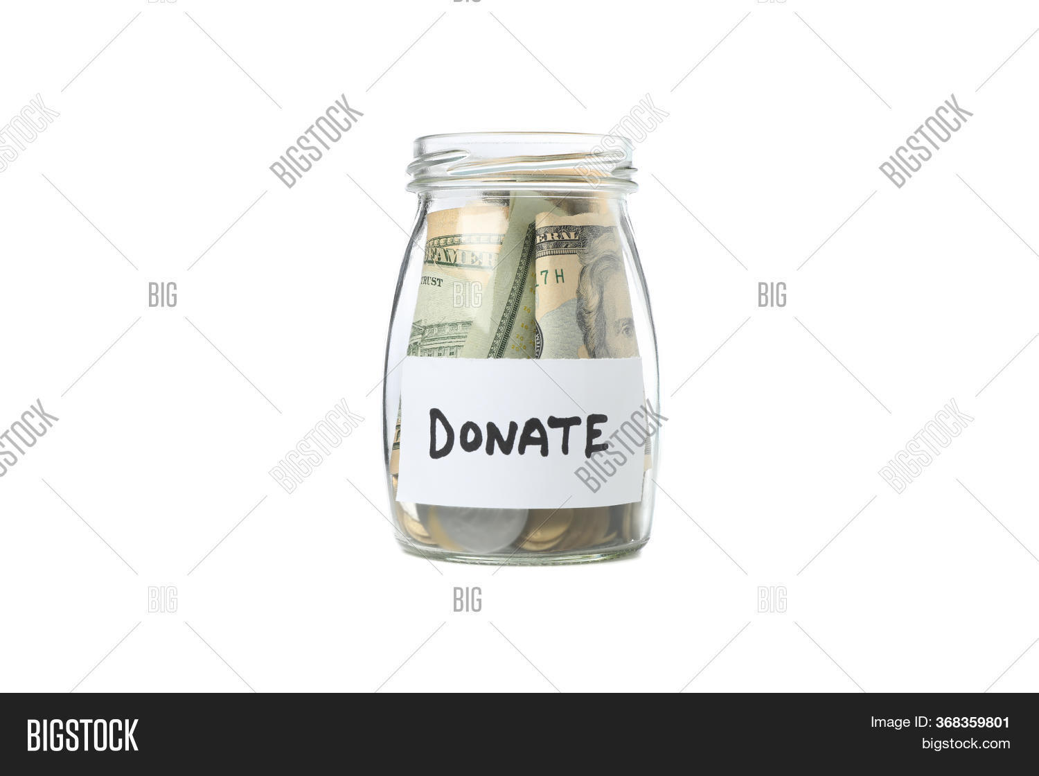 Donate Glass Jar Money Image & Photo (Free Trial) Bigstock