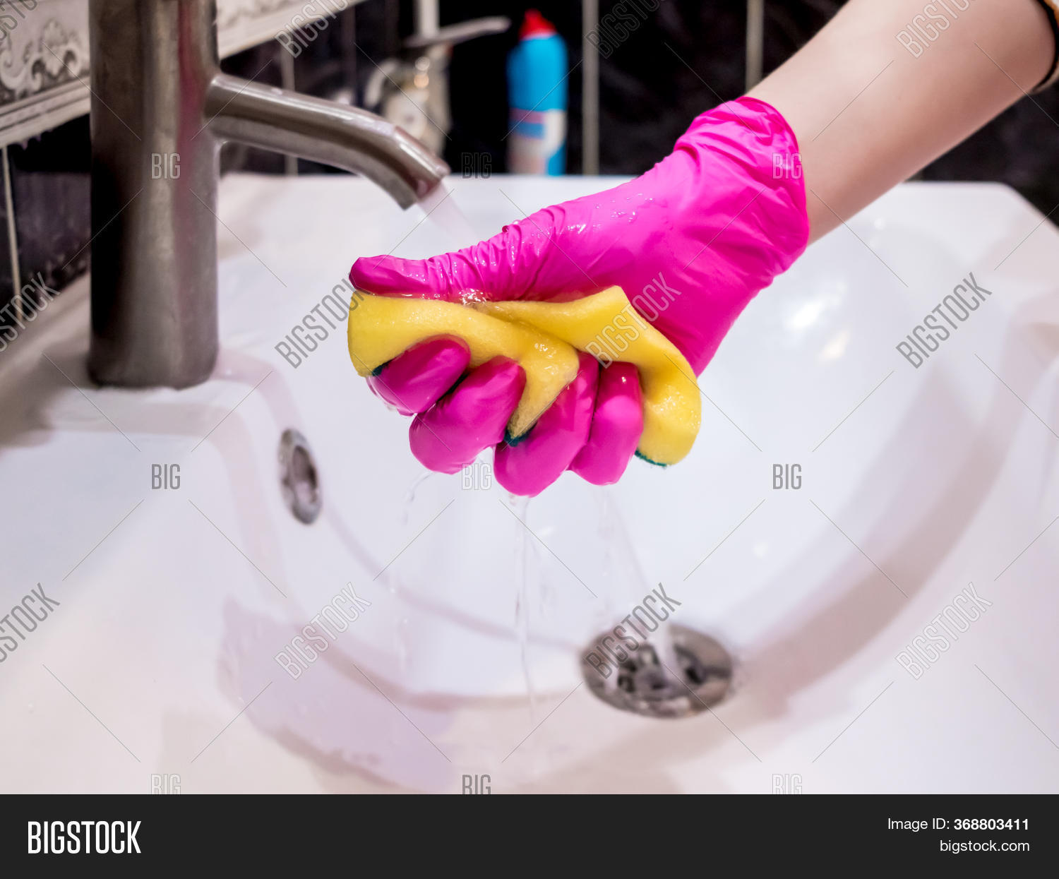 Hand Pink Glove Washes Image & Photo (Free Trial) Bigstock
