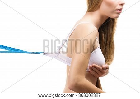 Woman Wearing Too Big Bra, Loose Band