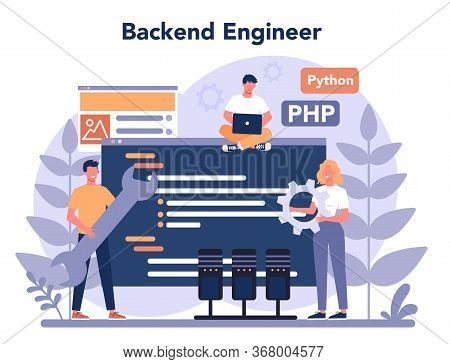 Back End Development Concept. Software Development Process.