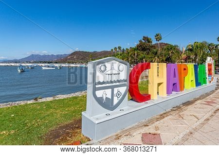 Chapala, Jalisco / Mexico, January 20th. 2020. View From A Side Perspective The Word Of Chapala, Wit