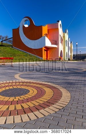 Modern architecture Opile sklepy in Velke Pavlovice, Southern Moravia, Czech Republic